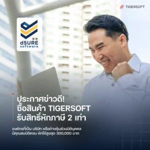 TIGERSOFT ประกาศสิทธิ์หักภาษี 2 เท่า สูงสุด 300,000 บาท - TIGERSOFT